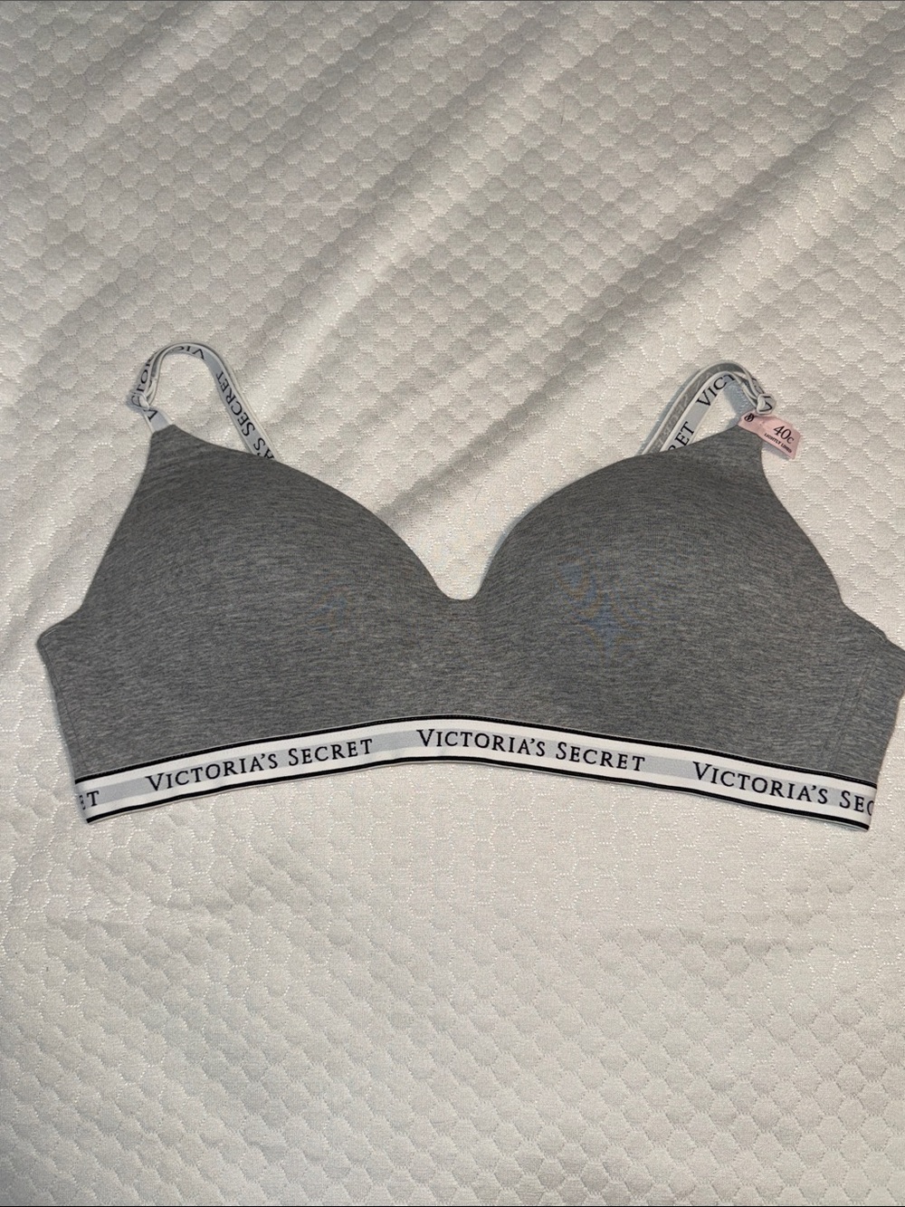 Victoria's Secret Gray Seamless Wireless Logo Band Bra